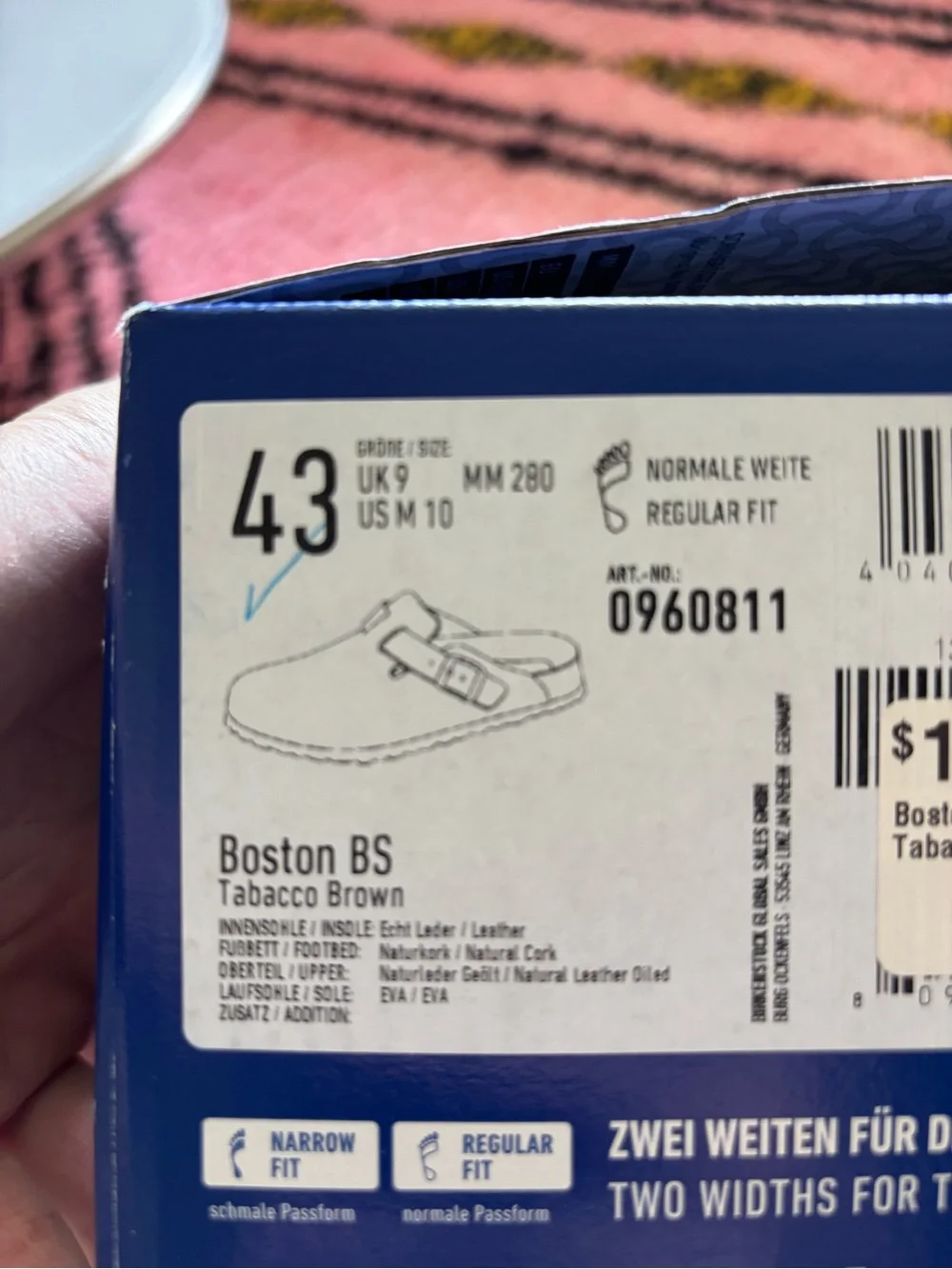 Birkenstocks Boston Oiled Leather Tabaco Regular Width 43R US Men’s 10